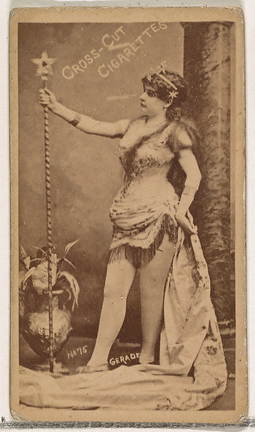 Card Number 75, Gerade, from the Actors and Actresses series (N145-1) issued by Duke Sons & Co. to promote Cross Cut Cigarettes