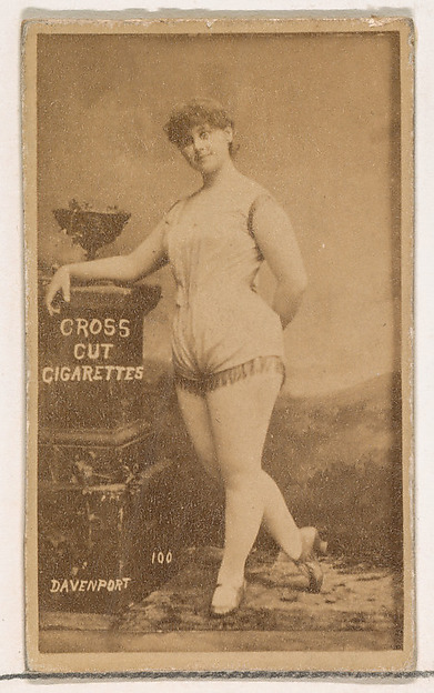 Card Number 100, Davenport, from the Actors and Actresses series (N145-1) issued by Duke Sons & Co. to promote Cross Cut Cigarettes by W. Duke, Sons & Co., The Metropolitan Museum of Art