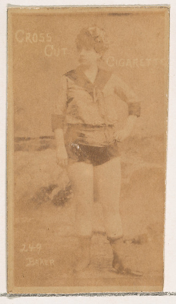 Card Number 249, Baker, from the Actors and Actresses series (N145-1) issued by Duke Sons & Co. to promote Cross Cut Cigarettes