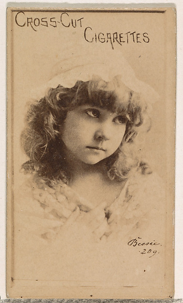 Card Number 209, Bessie, from the Actors and Actresses series (N145-1) issued by Duke Sons & Co. to promote Cross Cut Cigarettes