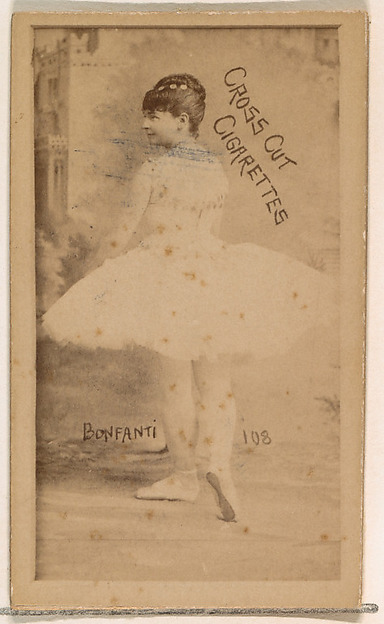 Card Number 108, Bonfanti, from the Actors and Actresses series (N145-1) issued by Duke Sons & Co. to promote Cross Cut Cigarettes by W. Duke, Sons & Co., The Metropolitan Museum of Art