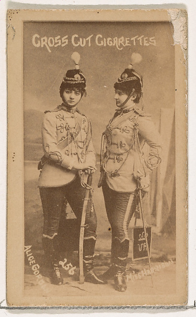Card Number 256, Alice Gordon and (?), from the Actors and Actresses series (N145-1) issued by Duke Sons & Co. to promote Cross Cut Cigarettes by W. Duke, Sons & Co., The Metropolitan Museum of Art
