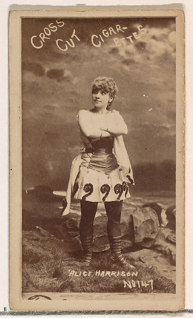Card Number 147, Alice Harrison, from the Actors and Actresses series (N145-1) issued by Duke Sons & Co. to promote Cross Cut Cigarettes