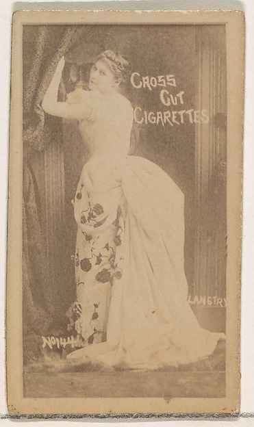 Card Number 144, Langtry, from the Actors and Actresses series (N145-1) issued by Duke Sons & Co. to promote Cross Cut Cigarettes