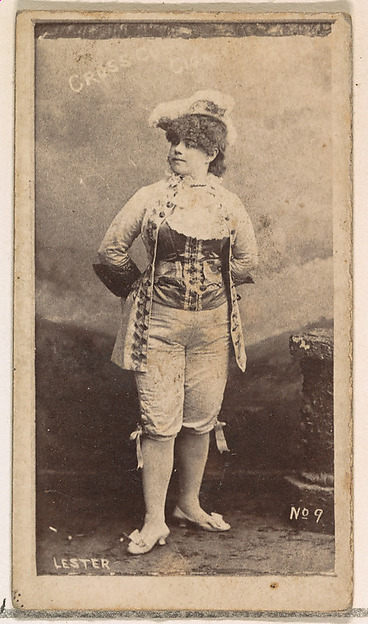Card Number 9, Lester, from the Actors and Actresses series (N145-1) issued by Duke Sons & Co. to promote Cross Cut Cigarettes