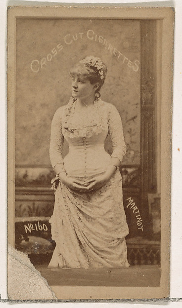 Card Number 160, Sadie Martinot, from the Actors and Actresses series (N145-1) issued by Duke Sons & Co. to promote Cross Cut Cigarettes by W. Duke, Sons & Co., The Metropolitan Museum of Art