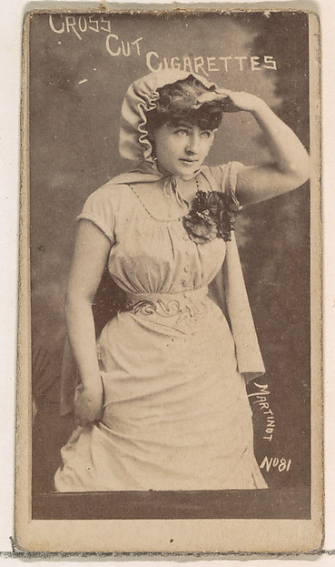 Card Number 81, Sadie Martinot, from the Actors and Actresses series (N145-1) issued by Duke Sons & Co. to promote Cross Cut Cigarettes