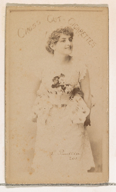 Card Number 201, Louise Paullin, from the Actors and Actresses series (N145-1) issued by Duke Sons & Co. to promote Cross Cut Cigarettes