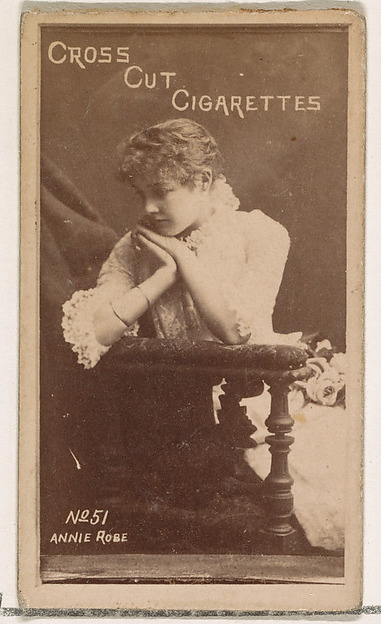 Card Number 51, Annie Robe, from the Actors and Actresses series (N145-1) issued by Duke Sons & Co. to promote Cross Cut Cigarettes