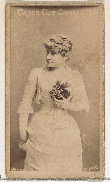 Card Number 240, Lillian Russell, from the Actors and Actresses series (N145-1) issued by Duke Sons & Co. to promote Cross Cut Cigarettes