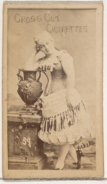 Card Number 59, Vickers, from the Actors and Actresses series (N145-1) issued by Duke Sons & Co. to promote Cross Cut Cigarettes
