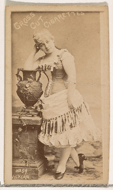 Card Number 59, Vickers, from the Actors and Actresses series (N145-1) issued by Duke Sons & Co. to promote Cross Cut Cigarettes