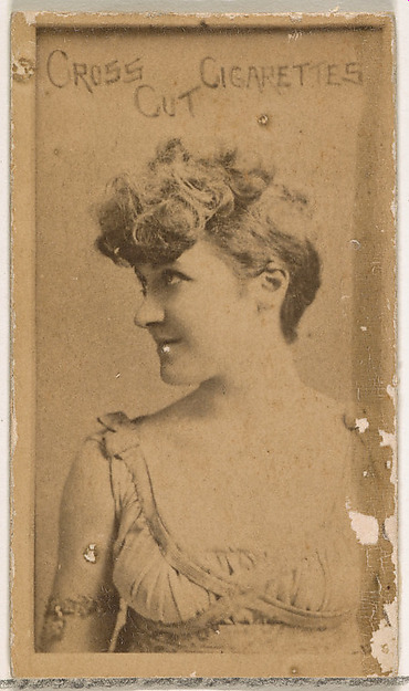 Actress wearing draped gown, from the Actors and Actresses series (N145-1) issued by Duke Sons & Co. to promote Cross Cut Cigarettes