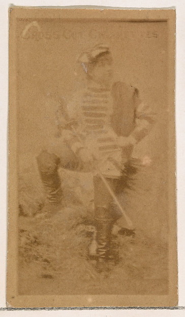 Actress wearing military costume, from the Actors and Actresses series (N145-1) issued by Duke Sons & Co. to promote Cross Cut Cigarettes
