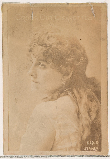 Card Number 28, Stanly, from the Actors and Actresses series (N145-1) issued by Duke Sons & Co. to promote Cross Cut Cigarettes