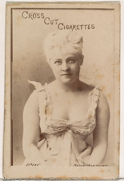 Card Number 135, Sadie Martinot, from the Actors and Actresses series (N145-1) issued by Duke Sons & Co. to promote Cross Cut Cigarettes by W. Duke, Sons & Co., The Metropolitan Museum of Art