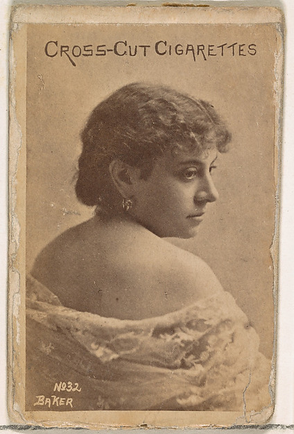 Card Number 32, Baker, from the Actors and Actresses series (N145-1) issued by Duke Sons & Co. to promote Cross Cut Cigarettes