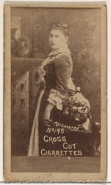 Card Number 193, Mrs. Langtry, from the Actors and Actresses series (N145-1) issued by Duke Sons & Co. to promote Cross Cut Cigarettes by W. Duke, Sons & Co., The Metropolitan Museum of Art