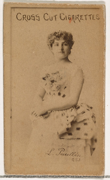 Card Number 223, L. Paullin, from the Actors and Actresses series (N145-1) issued by Duke Sons & Co. to promote Cross Cut Cigarettes