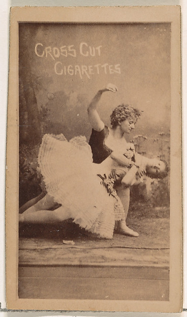Card Number 115, Ettlinger (two ballerinas), from the Actors and Actresses series (N145-1) issued by Duke Sons & Co. to promote Cross Cut Cigarettes