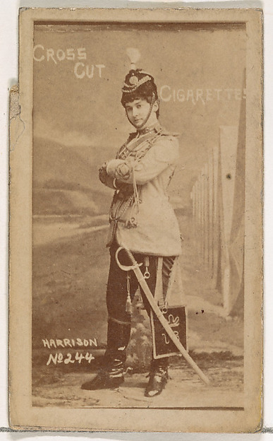 Card Number 244, Harrison, from the Actors and Actresses series (N145-1) issued by Duke Sons & Co. to promote Cross Cut Cigarettes by W. Duke, Sons & Co., The Metropolitan Museum of Art