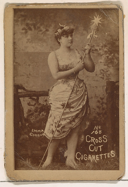 Card Number 165, Emma Corson, from the Actors and Actresses series (N145-1) issued by Duke Sons & Co. to promote Cross Cut Cigarettes by W. Duke, Sons & Co., The Metropolitan Museum of Art