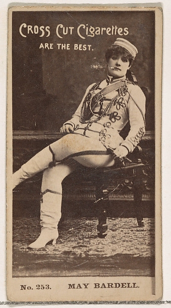 Card Number 253, May Bardell, from the Actors and Actresses series (N145-2) issued by Duke Sons & Co. to promote Cross Cut Cigarettes