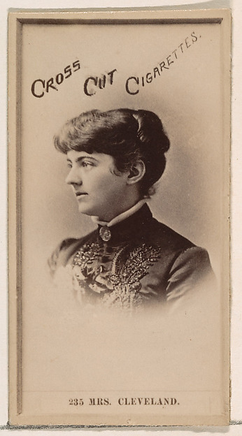 Card Number 235, Mrs. Cleveland, from the Actors and Actresses series (N145-2) issued by Duke Sons & Co. to promote Cross Cut Cigarettes