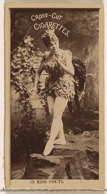 Card Number 79, Miss Couti, from the Actors and Actresses series (N145-2) issued by Duke Sons & Co. to promote Cross Cut Cigarettes