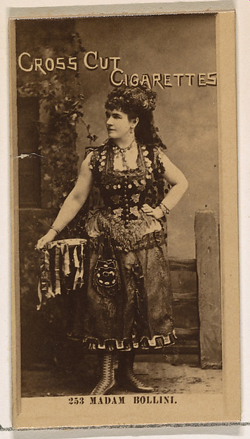 Card Number 253, Madam Bollini, from the Actors and Actresses series (N145-2) issued by Duke Sons & Co. to promote Cross Cut Cigarettes