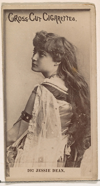 Card Number 207, Jessie Dean, from the Actors and Actresses series (N145-2) issued by Duke Sons & Co. to promote Cross Cut Cigarettes