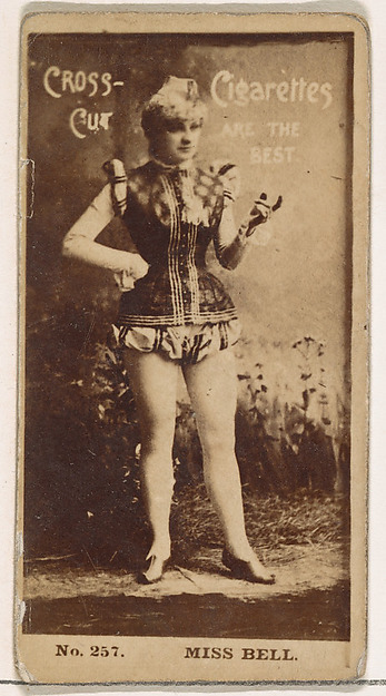 Card Number 257, Miss Bell, from the Actors and Actresses series (N145-2) issued by Duke Sons & Co. to promote Cross Cut Cigarettes