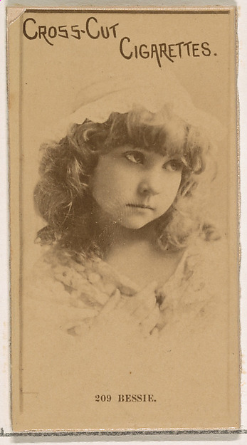 Card Number 209, Bessie, from the Actors and Actresses series (N145-2) issued by Duke Sons & Co. to promote Cross Cut Cigarettes