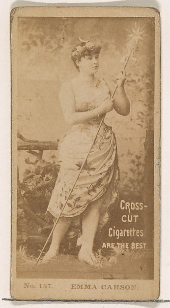 Card Number 157, Emma Carson, from the Actors and Actresses series (N145-2) issued by Duke Sons & Co. to promote Cross Cut Cigarettes by W. Duke, Sons & Co., The Metropolitan Museum of Art
