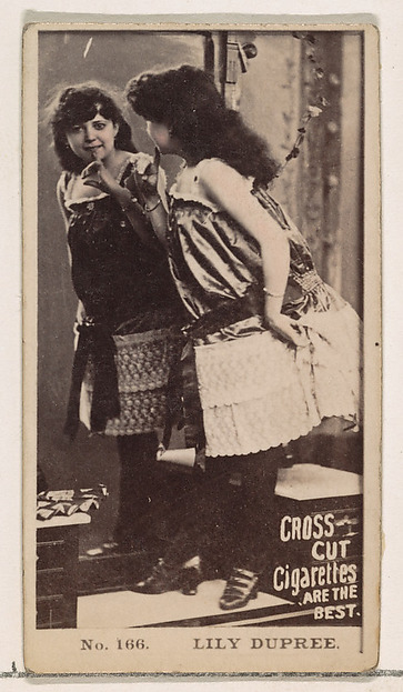 Card Number 166, Lily Dupree, from the Actors and Actresses series (N145-2) issued by Duke Sons & Co. to promote Cross Cut Cigarettes