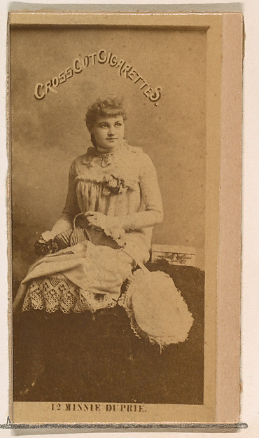 Card Number 42, Minnie Dupree, from the Actors and Actresses series (N145-2) issued by Duke Sons & Co. to promote Cross Cut Cigarettes