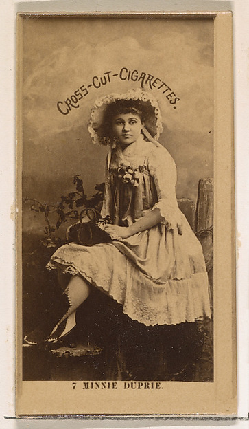 Card Number 7, Minnie Dupree, from the Actors and Actresses series (N145-2) issued by Duke Sons & Co. to promote Cross Cut Cigarettes by W. Duke, Sons & Co., The Metropolitan Museum of Art