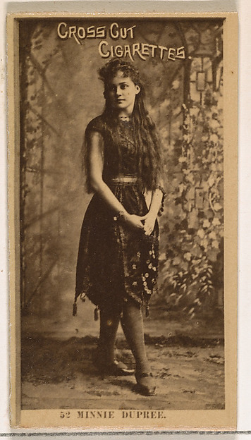 Card Number 52, Minnie Dupree, from the Actors and Actresses series (N145-2) issued by Duke Sons & Co. to promote Cross Cut Cigarettes by W. Duke, Sons & Co., The Metropolitan Museum of Art