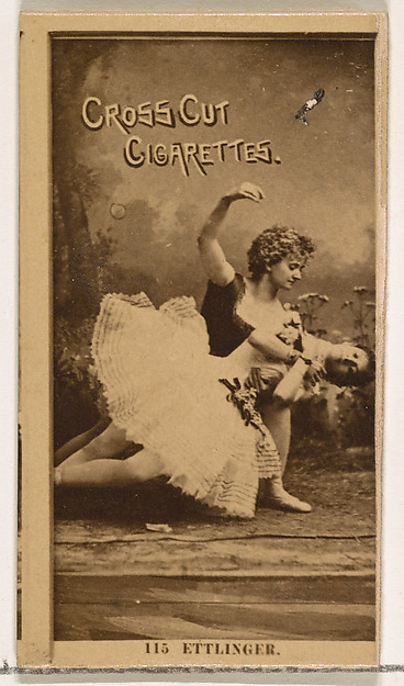 Card Number 115, Ettlinger, from the Actors and Actresses series (N145-2) issued by Duke Sons & Co. to promote Cross Cut Cigarettes
