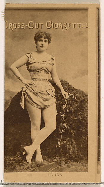 Card Number 218, Evans, from the Actors and Actresses series (N145-2) issued by Duke Sons & Co. to promote Cross Cut Cigarettes