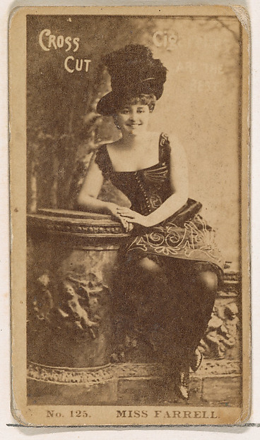 Card Number 125, Miss Farrell, from the Actors and Actresses series (N145-2) issued by Duke Sons & Co. to promote Cross Cut Cigarettes