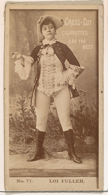Card Number 77, Loi Fuller, from the Actors and Actresses series (N145-2) issued by Duke Sons & Co. to promote Cross Cut Cigarettes