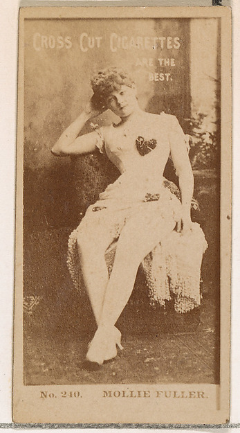 Card Number 240, Miss Fuller, from the Actors and Actresses series (N145-2) issued by Duke Sons & Co. to promote Cross Cut Cigarettes