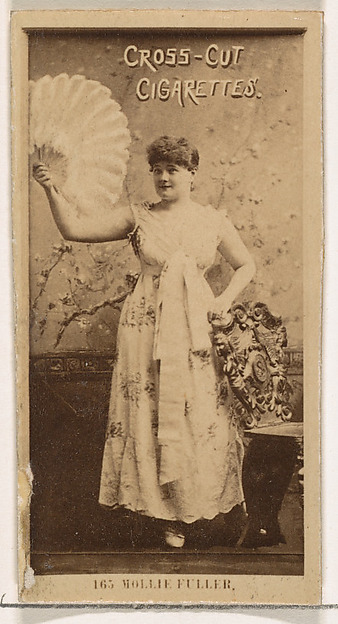 Card Number 165, Miss Fuller, from the Actors and Actresses series (N145-2) issued by Duke Sons & Co. to promote Cross Cut Cigarettes