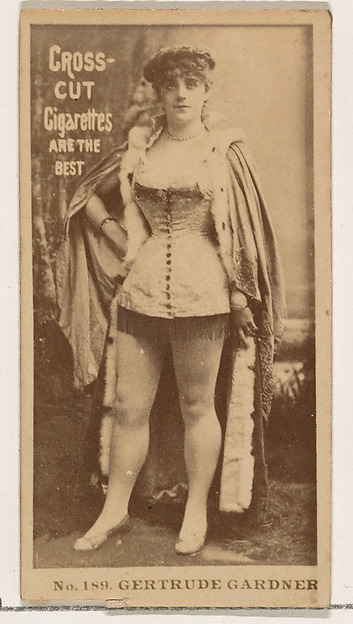 Card Number 189, Gertrude Gardner, from the Actors and Actresses series (N145-2) issued by Duke Sons & Co. to promote Cross Cut Cigarettes by W. Duke, Sons & Co., The Metropolitan Museum of Art