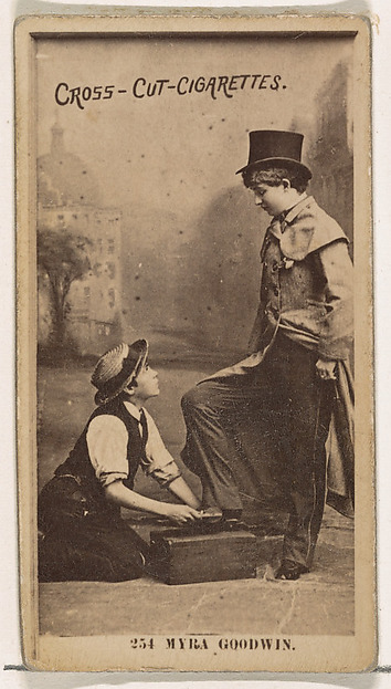 Card Number 254, Myra Goodwin, from the Actors and Actresses series (N145-2) issued by Duke Sons & Co. to promote Cross Cut Cigarettes