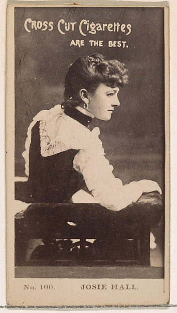 Card Number 100, Josie Hall, from the Actors and Actresses series (N145-2) issued by Duke Sons & Co. to promote Cross Cut Cigarettes
