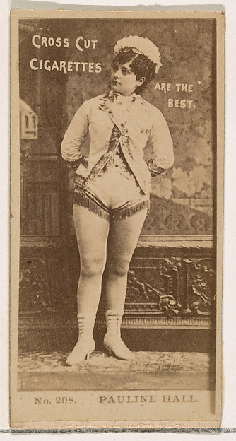 Card Number 208, Pauline Hall, from the Actors and Actresses series (N145-2) issued by Duke Sons & Co. to promote Cross Cut Cigarettes