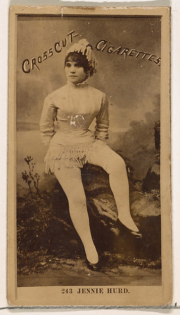 Card Number 243, Jennie Hurd, from the Actors and Actresses series (N145-2) issued by Duke Sons & Co. to promote Cross Cut Cigarettes