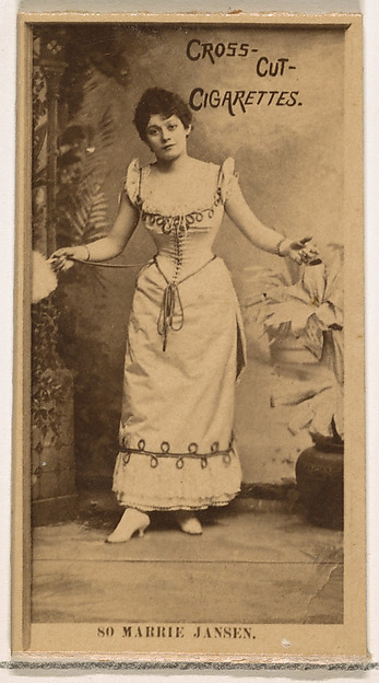 Card Number 80, Marie Jansen, from the Actors and Actresses series (N145-2) issued by Duke Sons & Co. to promote Cross Cut Cigarettes